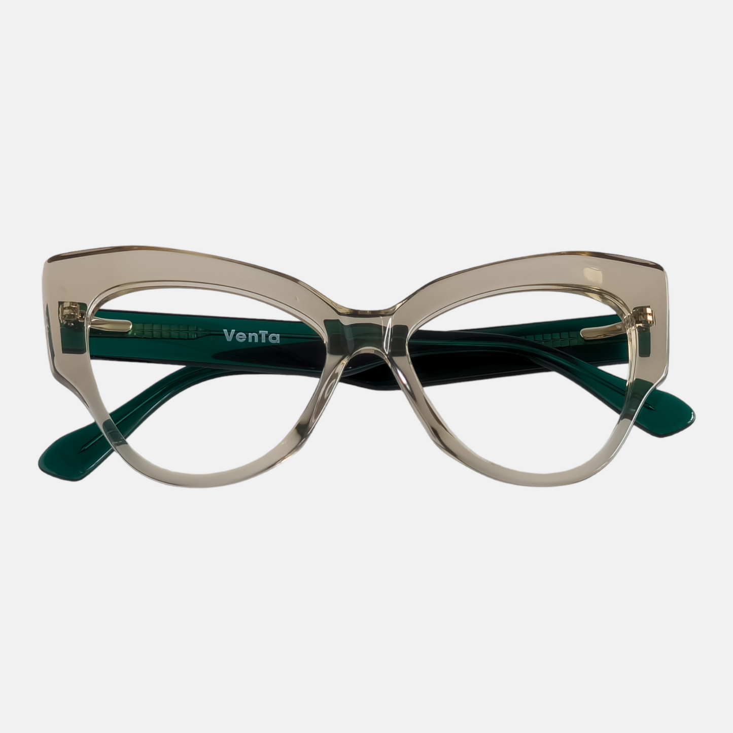 green cat eye eyeglasses